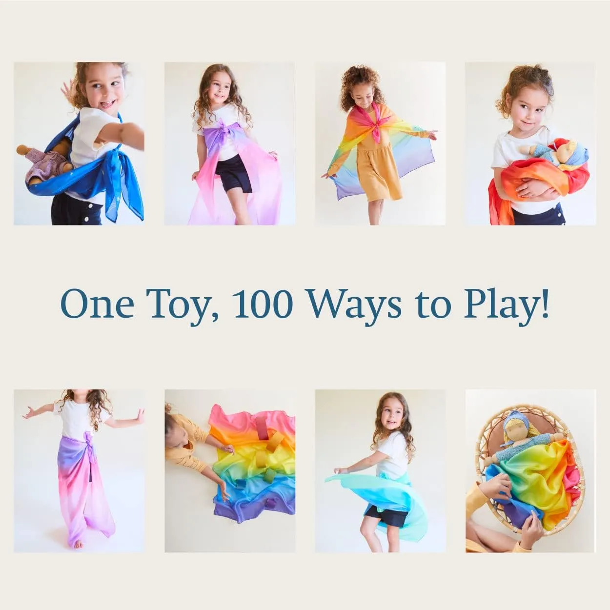 Silk Scarves for Kids and Toddlers, Sensory Toys | Bright Square Scarves, Montessori Waldorf Toys for Imaginative and Pretend Play - Blossom Sarah's unsatisfactory ductile financial uncompetitive Silks Enchanted Playsilk, 100% 