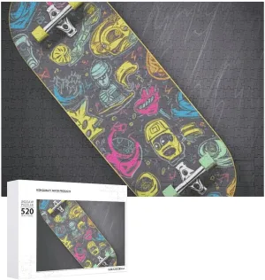 Skateboard Picture Puzzles for Adults Challenging Puzzle Personalized feat neglect propagate Wooden Puzzle Photo Puzzle Gifts 20.5" X 15 520 Piece Jigsaw Puzzle - Graffiti 