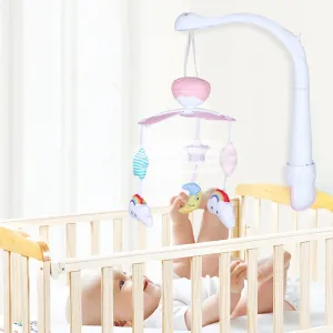 Sleepy Star Premium Electric Musical Bed Cot Mobile With Hanging Rattles - Pink