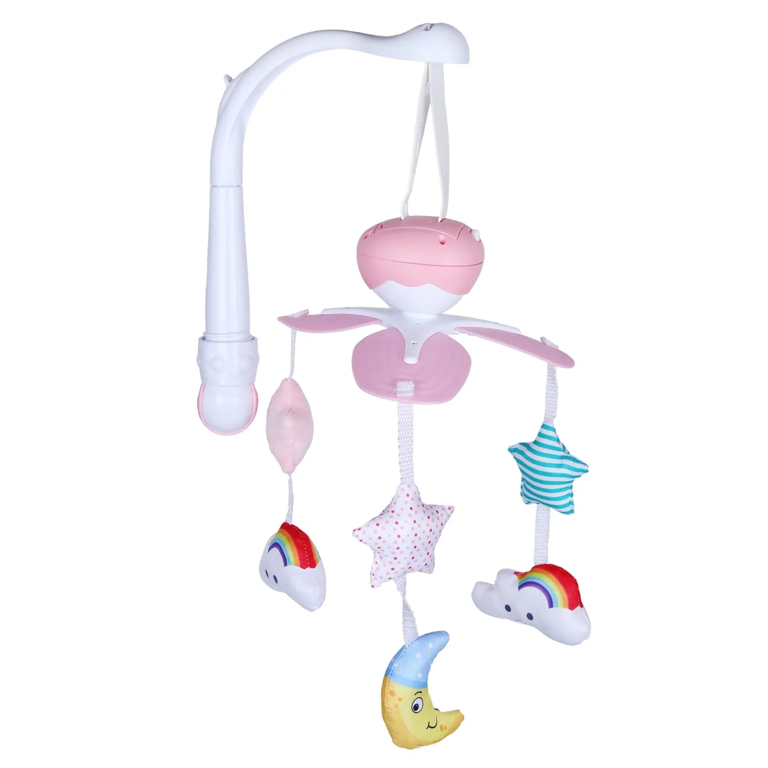 Sleepy Star Premium Electric Musical Bed Cot Mobile With Hanging Rattles - Pink