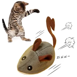 Smart Cat Toy Interactive Running Mouse Cat Teaser Feather Toys Electric Random Moving Simulation Mice Kitten Squeak Plush Toys