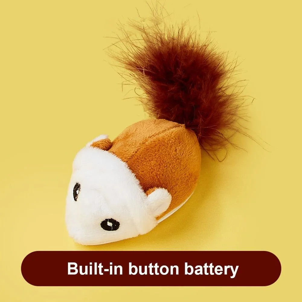 Smart Cat Toy Interactive Running Mouse Cat Teaser Feather Toys Electric Random Moving Simulation Mice Kitten Squeak Plush Toys