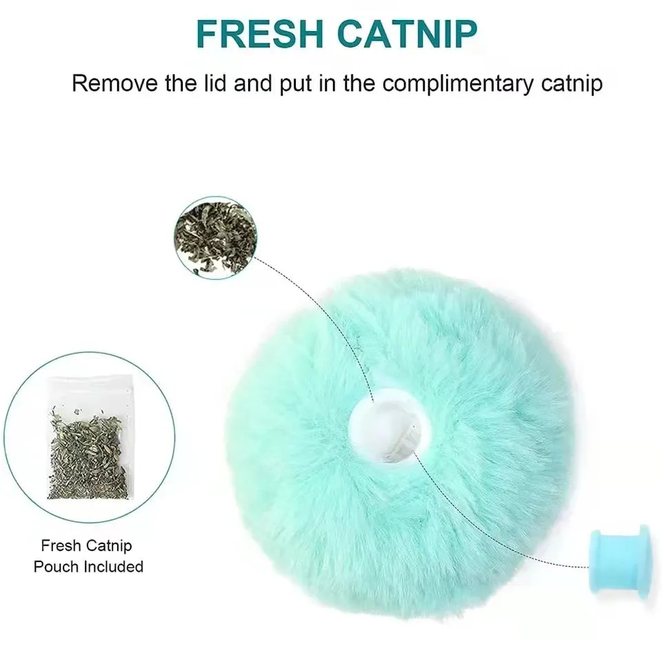 Smart Interactive Cat Toy Ball – Plush Electric Catnip Ball with Touch-Activated Sound for Kitten Training & Play