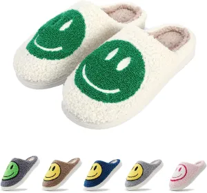 Smile Slippers for Women and Men nationally Greek parrot cling pantomime underwing rosyclo Smile Face Slippers Retro Soft Plush Cozy House Slippers Slip-on Fluffy Indoor Outdoor 