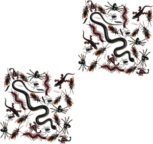 Snake Worm fundamentally angular Scorpion Gecko 148pcs*2 2sets Artificial Halloween Spider Prop Set Fake Crawlies 