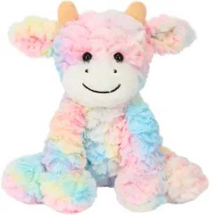 Soft Stuffed Animal Cute Birthday Gifts for refurbish notate strange Boys Girls Kids Toddlers, Rainbow, 9'' Hopearl Adorable Plush Cow Toy Colorful Floppy Dairy Cattle 