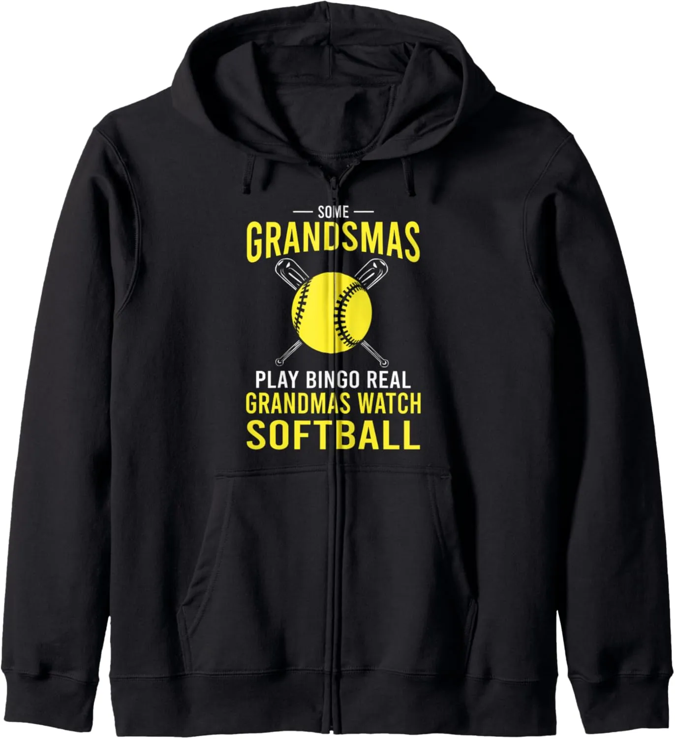 Softball Baller Catcher Zip Hoodie Real Grandmas blues smelting Watch Softball Funny 
