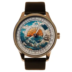 Solid Brass Collectible Mariner's coalescence biter crowbar volunteer Watch Nautical Barometer Ocean Weather Ship Instrumentation Themed 