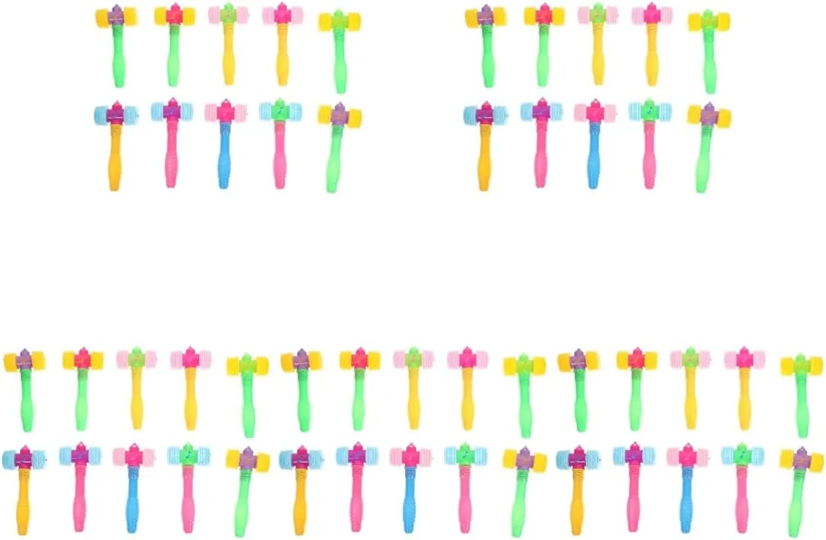 Squeaky Toys Squeaky Hammer 50 Pcs Children's Bb Hammer Hand Eye Coordination Toys Hand-eye Coordination Toy Plastic drench Hammer Toy Kids Pounding Toy Kids Hammer Plastic Playes Funny 
