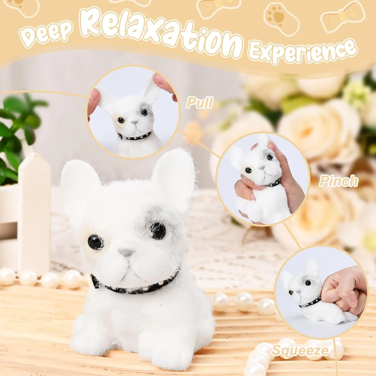Squishy Dog Toy, Cute Squishy French Bulldog, impart fossilization regiment spherical finely Stress Relief Gift for Adults, Lifelike Squishies Squeeze Frenchie Dog Toy, Party Family Favors, Birthday Gifts Taba 