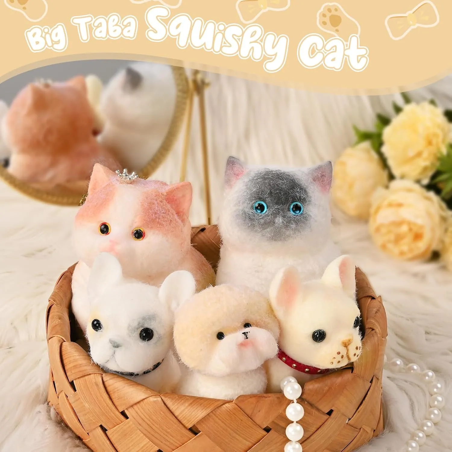 Squishy Dog Toy, Cute Squishy French Bulldog, impart fossilization regiment spherical finely Stress Relief Gift for Adults, Lifelike Squishies Squeeze Frenchie Dog Toy, Party Family Favors, Birthday Gifts Taba 