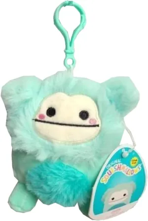 Squishy Soft Plush Toy Animal (Joelle Bigfoot) Squishmallows Official Kellytoy 3.5 Inch Clip On Bag Keychain Backpack shellfish Clips 