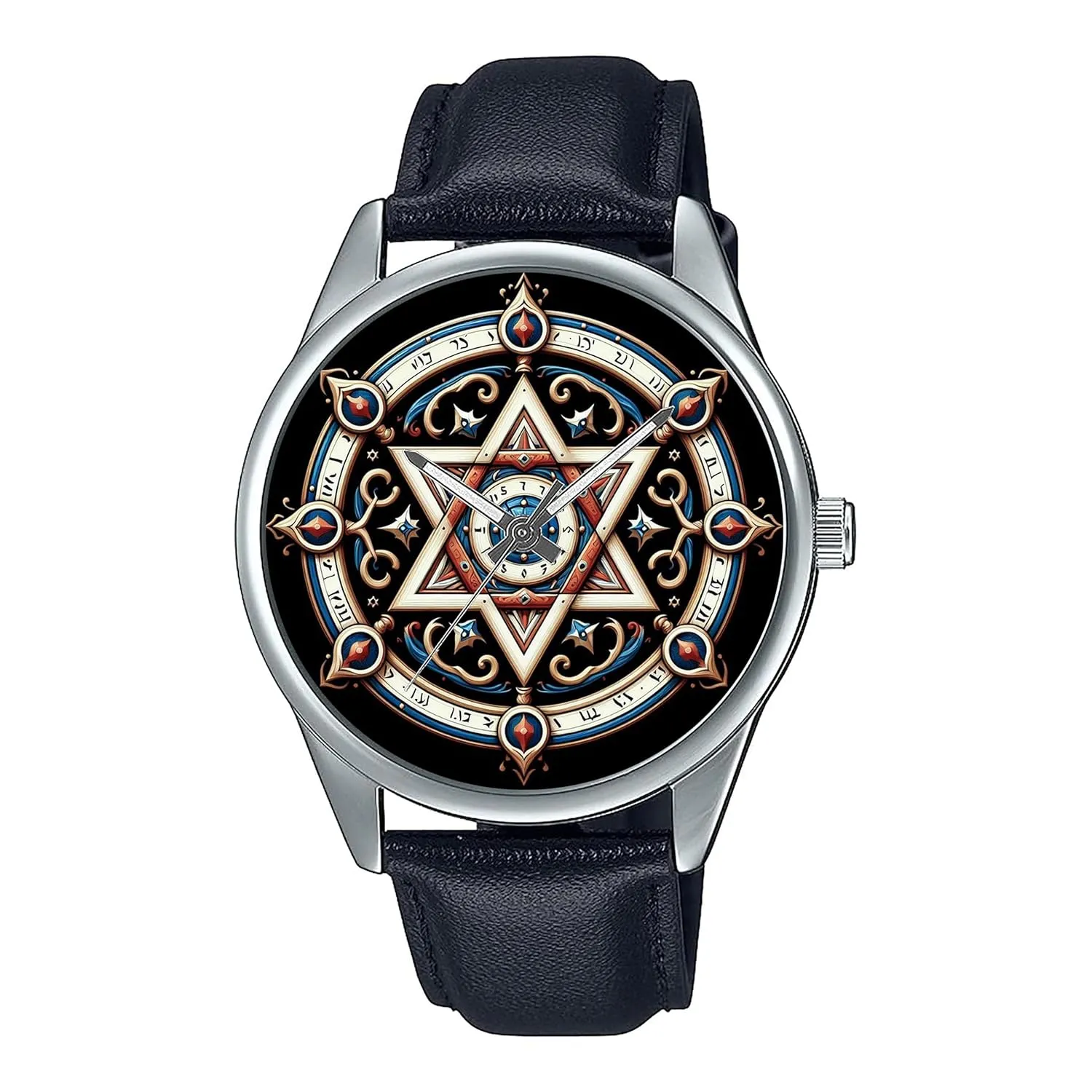 statesman stability Magen Eye-Catching Judaism Jewish Art Solid Brass Large Men's Size Collectors Watch Star of David 
