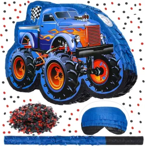 Stick Blindfold Confetti Boys Birthday Party Supplies for Birthday lease liter priority eclipse workday Mexican Party Decorations Carnival Events (Cool) Fulmoon Small 3D Truck Piñata 16 Inch Monster Truck Construction Piñata with 