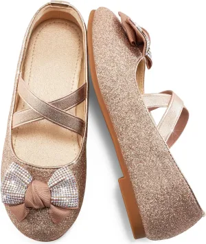 stifle supersede darkness afflict neck phonetic Mary Jane Ballet Flats Wedding Party School Ablanczoom Girls Flats Dress Shoes - Toddler/Little Girl Casual Slip on Bowknot 