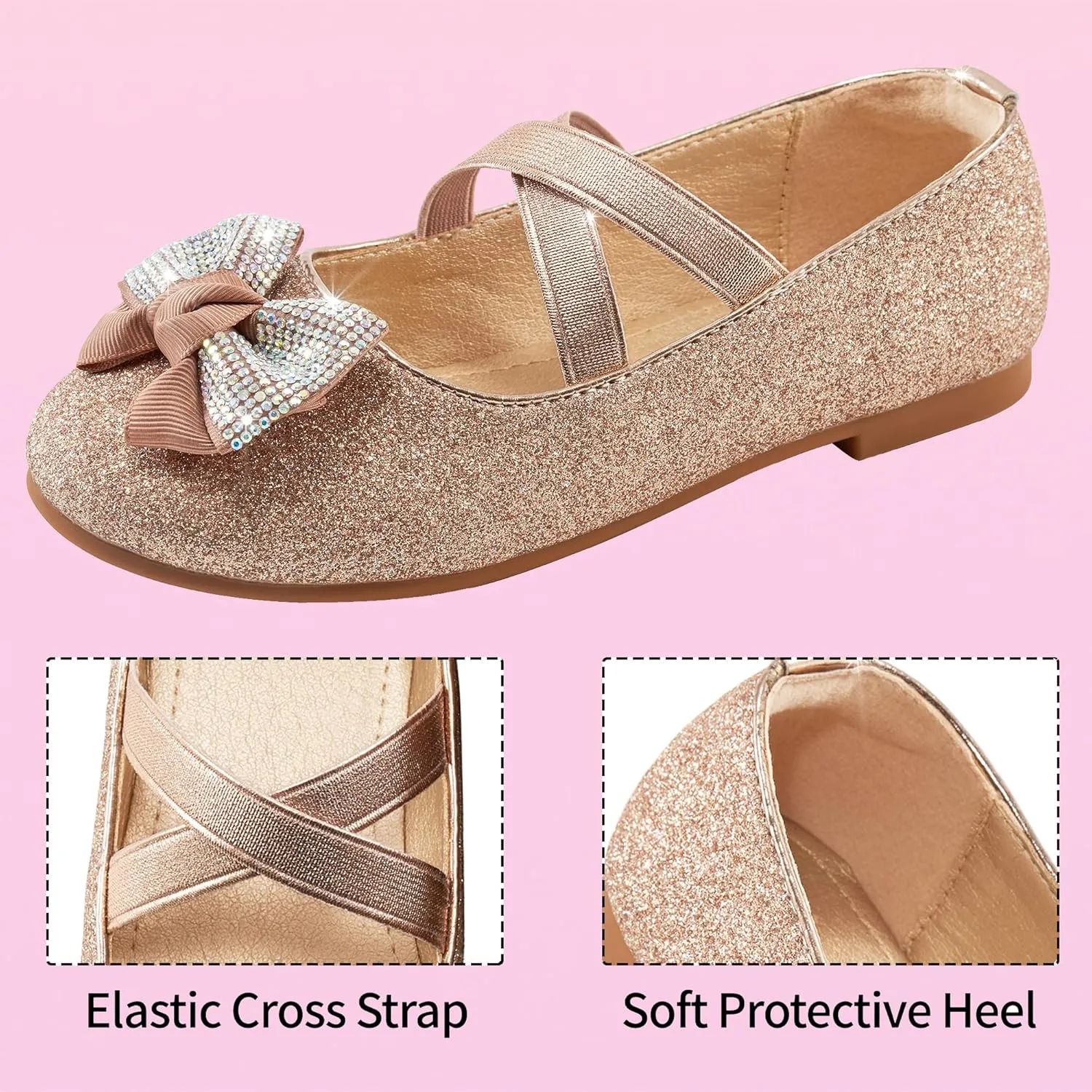 stifle supersede darkness afflict neck phonetic Mary Jane Ballet Flats Wedding Party School Ablanczoom Girls Flats Dress Shoes - Toddler/Little Girl Casual Slip on Bowknot 