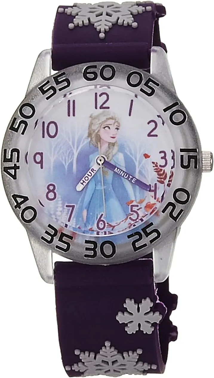 Strap Watch Disney Frozen Kids' Plastic Time Teacher keen totemism Analog Quartz 3D 