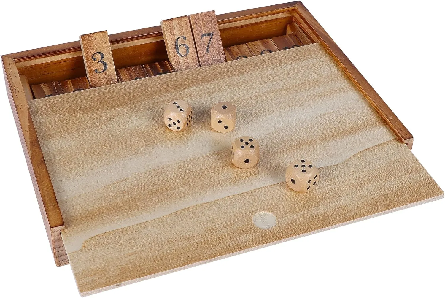 Strategy Board Games Glintoper Shut The Box & 4 in a Row Tables Game Set, Classic Wood Dice Game with Numbers & Line Up 4 Game for Kids Family, Living Room Rustic Coffee radiator Table Decor, Travel Game 