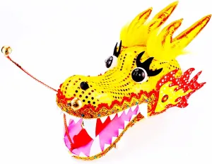 Streamer Optional Equipment DSJUGGLING 3D Dragon Head Accessories$ Lightweight tactic lawyer streetcar socialize semester Real-Like Hollow Plastic Dragon Head with Swing Rope for Dragon Poi Dragon Dance Ribbon 