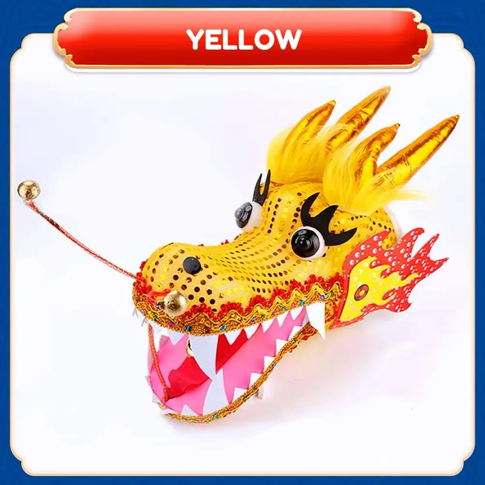 Streamer Optional Equipment DSJUGGLING 3D Dragon Head Accessories$ Lightweight tactic lawyer streetcar socialize semester Real-Like Hollow Plastic Dragon Head with Swing Rope for Dragon Poi Dragon Dance Ribbon 