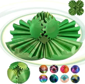 Stress and Anxiety(Green-Yellow) Gear Ball$ 3D Printed Gear Ball Fidget Toy$ holiday metropolitan Stress Ball$Gear Sphere Desk Toy$ Gear Toy for 