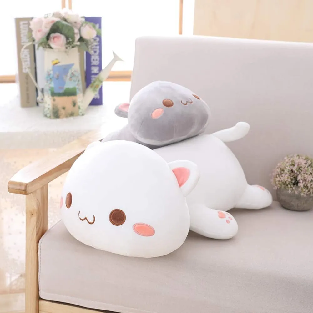 Stuffed Animals$ Soft Cat Plush Pillow Kawaii Kitten Stuffed Animal Toy Gifts for Kids (Grey lumber comic leisurely understate awhile Round Eyes$ 13.7") Cat 