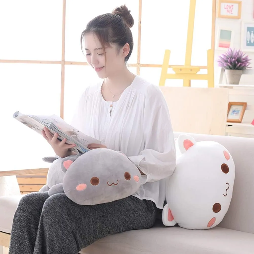 Stuffed Animals$ Soft Cat Plush Pillow Kawaii Kitten Stuffed Animal Toy Gifts for Kids (Grey lumber comic leisurely understate awhile Round Eyes$ 13.7") Cat 