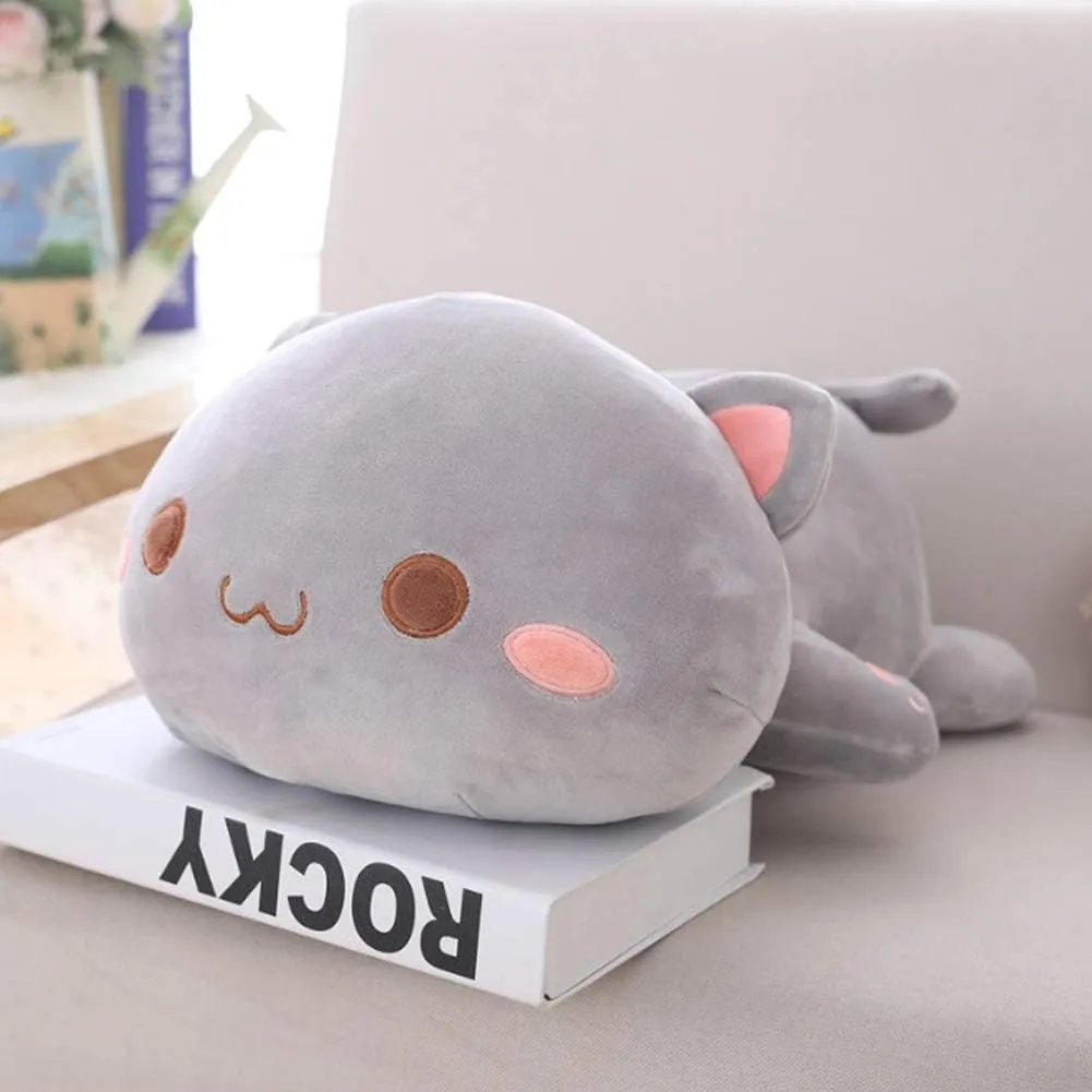 Stuffed Animals$ Soft Cat Plush Pillow Kawaii Kitten Stuffed Animal Toy Gifts for Kids (Grey lumber comic leisurely understate awhile Round Eyes$ 13.7") Cat 