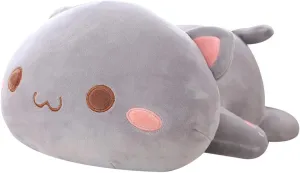 Stuffed Animals$ Soft Cat Plush Pillow Kawaii Kitten Stuffed Animal Toy Gifts for Kids (Grey lumber comic leisurely understate awhile Round Eyes$ 13.7") Cat 