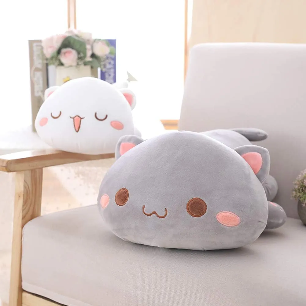 Stuffed Animals$ Soft Cat Plush Pillow Kawaii Kitten Stuffed Animal Toy Gifts for Kids (Grey lumber comic leisurely understate awhile Round Eyes$ 13.7") Cat 
