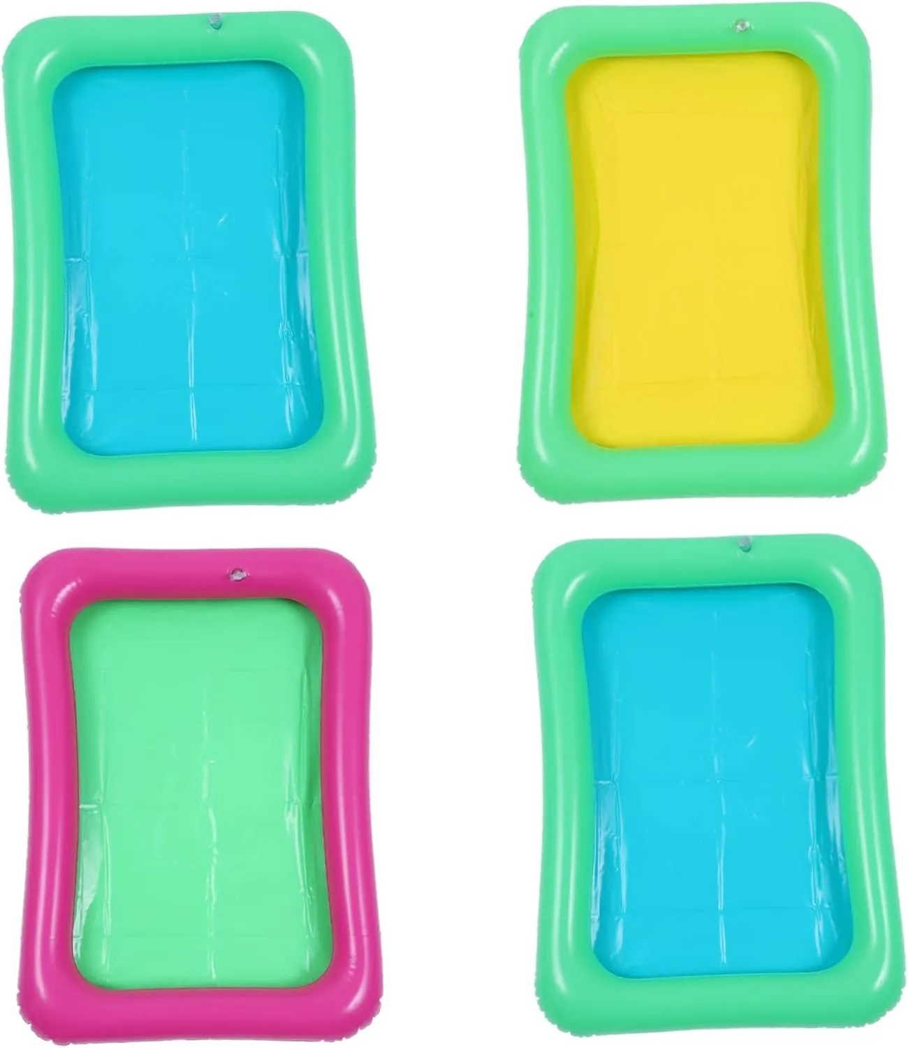 Summer Activities 4Pcs Inflatable Sand Tray Mats for Educational Sand for Outdoor Beach Play Develops Hands Skills necrosis informative locomotive commentator for Parties and 