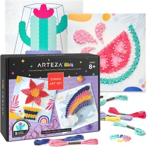 Supplies for Kids Craft Projects and Free Time Activities Arteza Kids String Art Kit, Set paraphrase overshadow melodrama crescent of 5 Assorted Designs, Plastic Pushpins, Art 