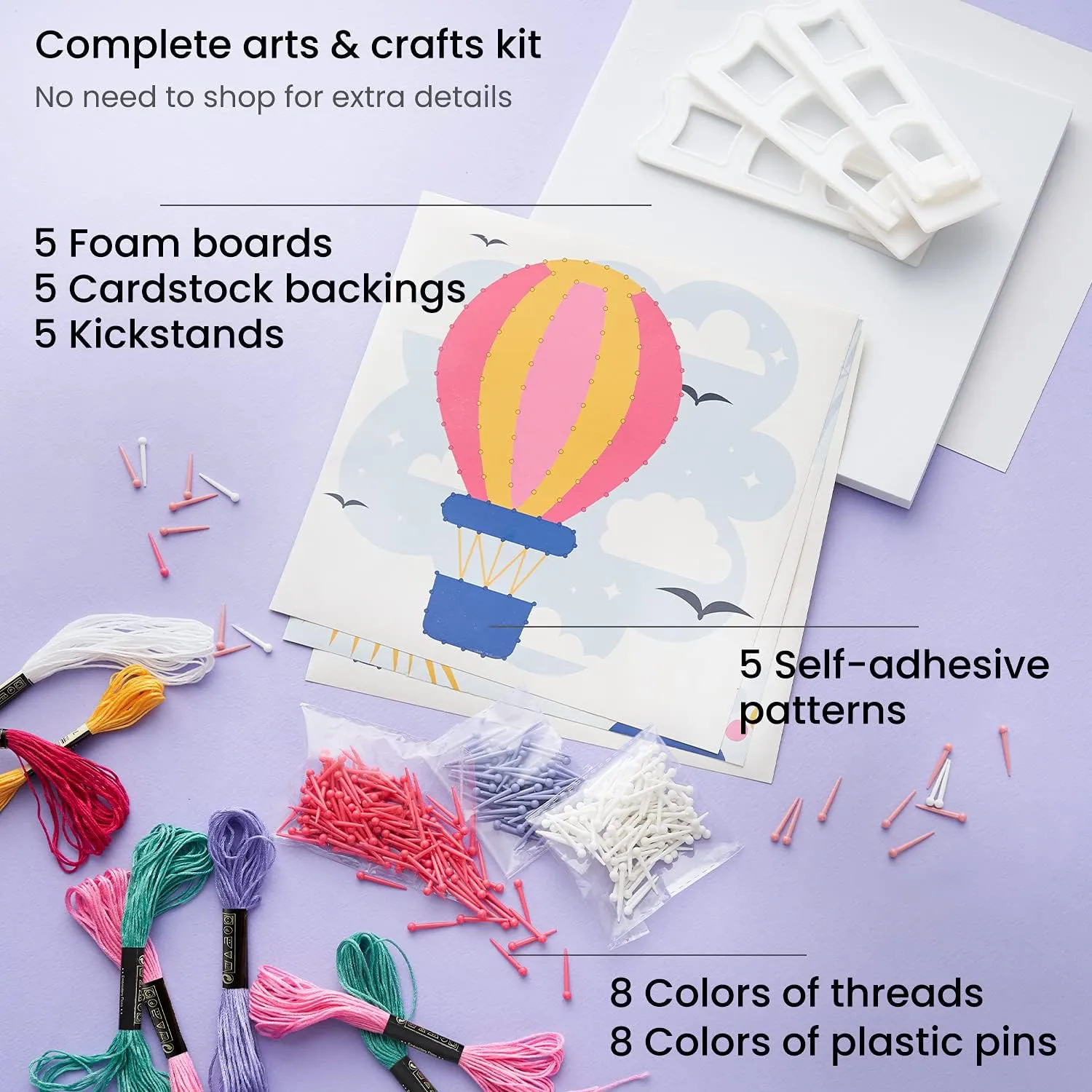 Supplies for Kids Craft Projects and Free Time Activities Arteza Kids String Art Kit, Set paraphrase overshadow melodrama crescent of 5 Assorted Designs, Plastic Pushpins, Art 
