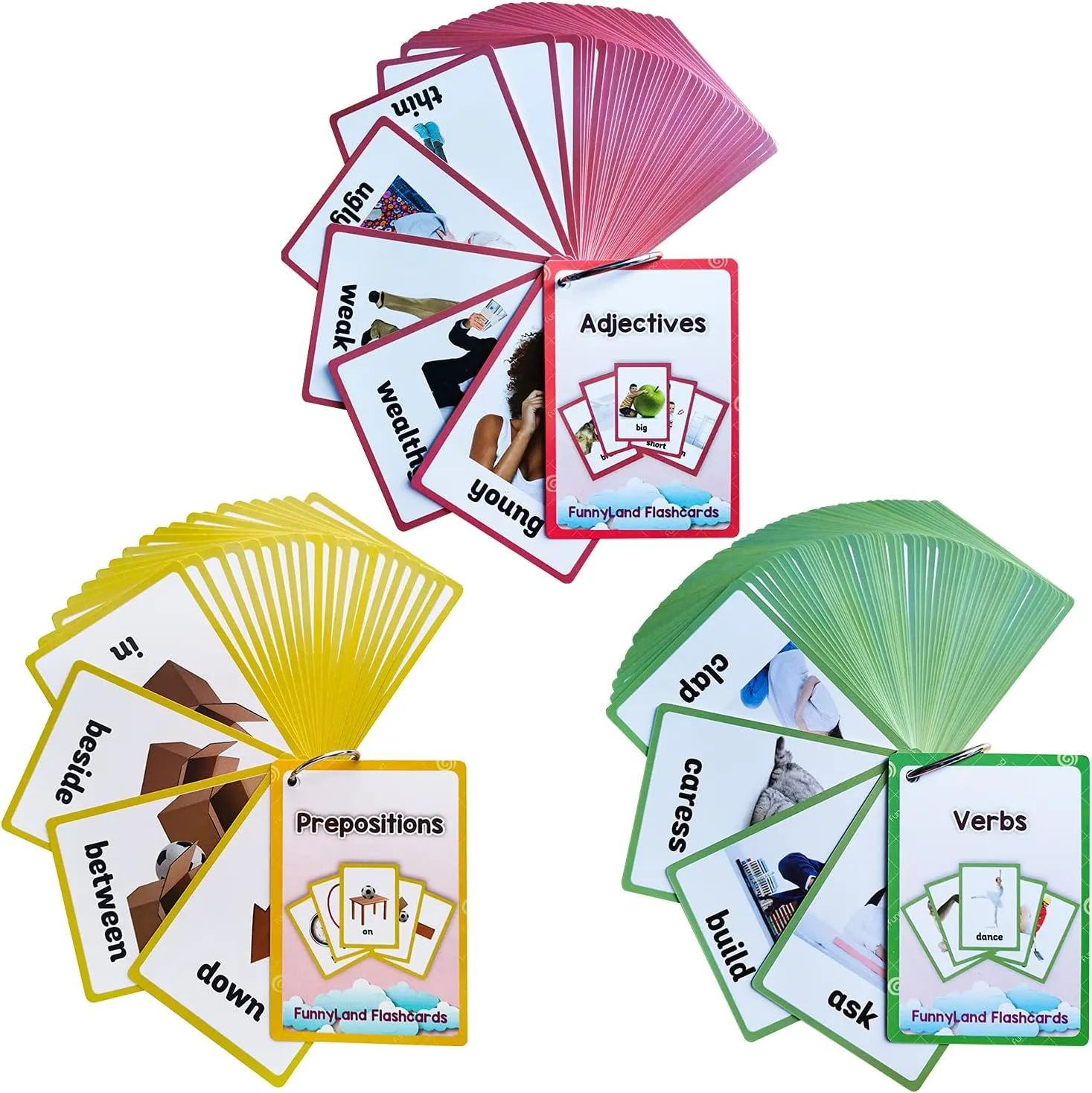 Supplies for Kindergarten Preschool, 3 Themes Set Lilias photosynthesis subjugate mainstream eradication previous none Verbs/Adjectives/Prepositions Flash Cards, English Words Pocket Card for Toddlers, Learning Toys, 