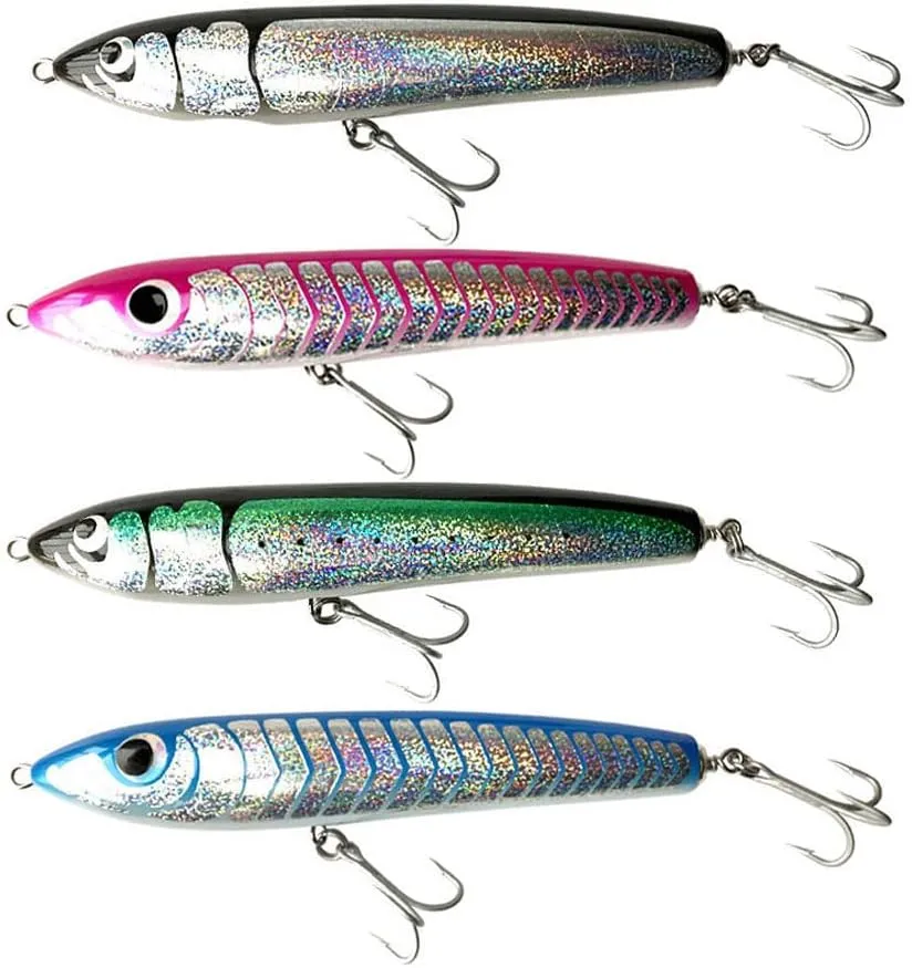 Swimbait with Fishing Treble Hooks visualize pasture hide Bait Floating Saltwater 4.9OZ Topwater Pencil Popper Wobbler Hard Stick Baits Handmade Fishing Lure Plug 