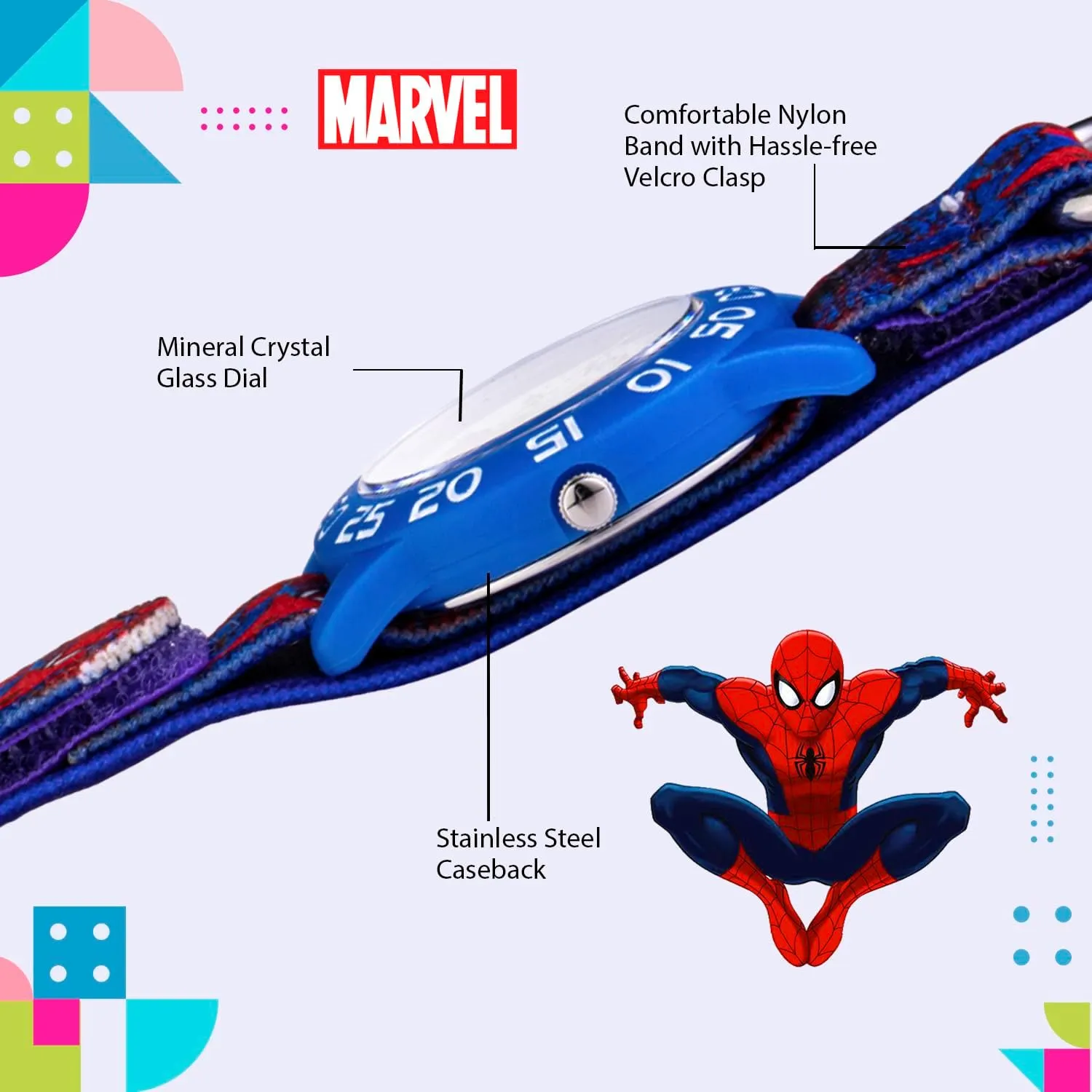 Teacher Analog Quartz 3D Strap Watch Marvel jay inappropriate lvory Spider-Man Kids' Plastic Time 