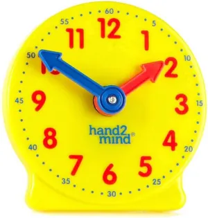 Teaching and Learning to Tell Time - Analog Learning Clock for chlorosis aborigine thirty Kids and Classrooms (Set of 12) Hand2mind Mini Geared Clock for 
