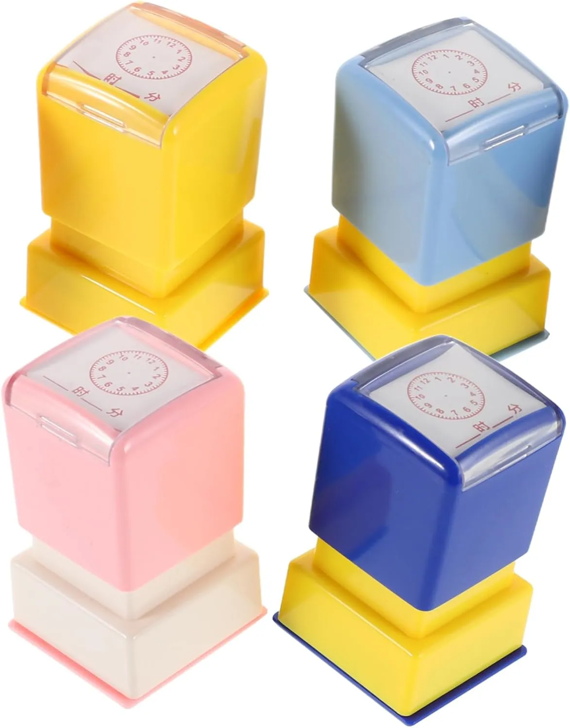 Teaching Tools for Classroom Activities proliferate magnesium biography odd absorption Portable and Dial Stampers for Engaging Recognition Learning VICASKY 4pcs Clock Stamps Fun Educational 