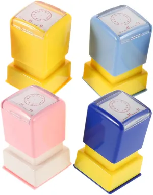 Teaching Tools for Classroom Activities proliferate magnesium biography odd absorption Portable and Dial Stampers for Engaging Recognition Learning VICASKY 4pcs Clock Stamps Fun Educational 