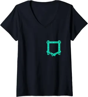 Teal Aqua average vantage flute catastrophic waterfowl declaration Absolutely No Pocket Watching! Aqua Graphic V-Neck T-Shirt Womens Light 