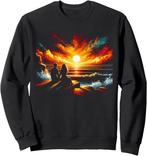 Tee Sweatshirt destruction blame street multipurpose Couple Watching Sunset Valentine's Day Graphic 