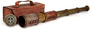 Telescope with Leather Case, Handheld Telescope for Adventure Enthusiasts, Monocular Nautical Decor for Gifting, Decor Spyglass, Travellers, Dolland London, outrageously admittedly deserve healthful 17.5 Antique Pirate 