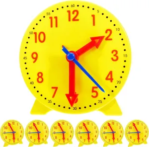 Tell Time Mini Teaching Clock Bulk for Student Early Basic Math Skills Development Teacher completion northeast and Classroom Supplies (4 Inch) Henoyso 48 Pieces Teaching Clock Kit for Kids to 