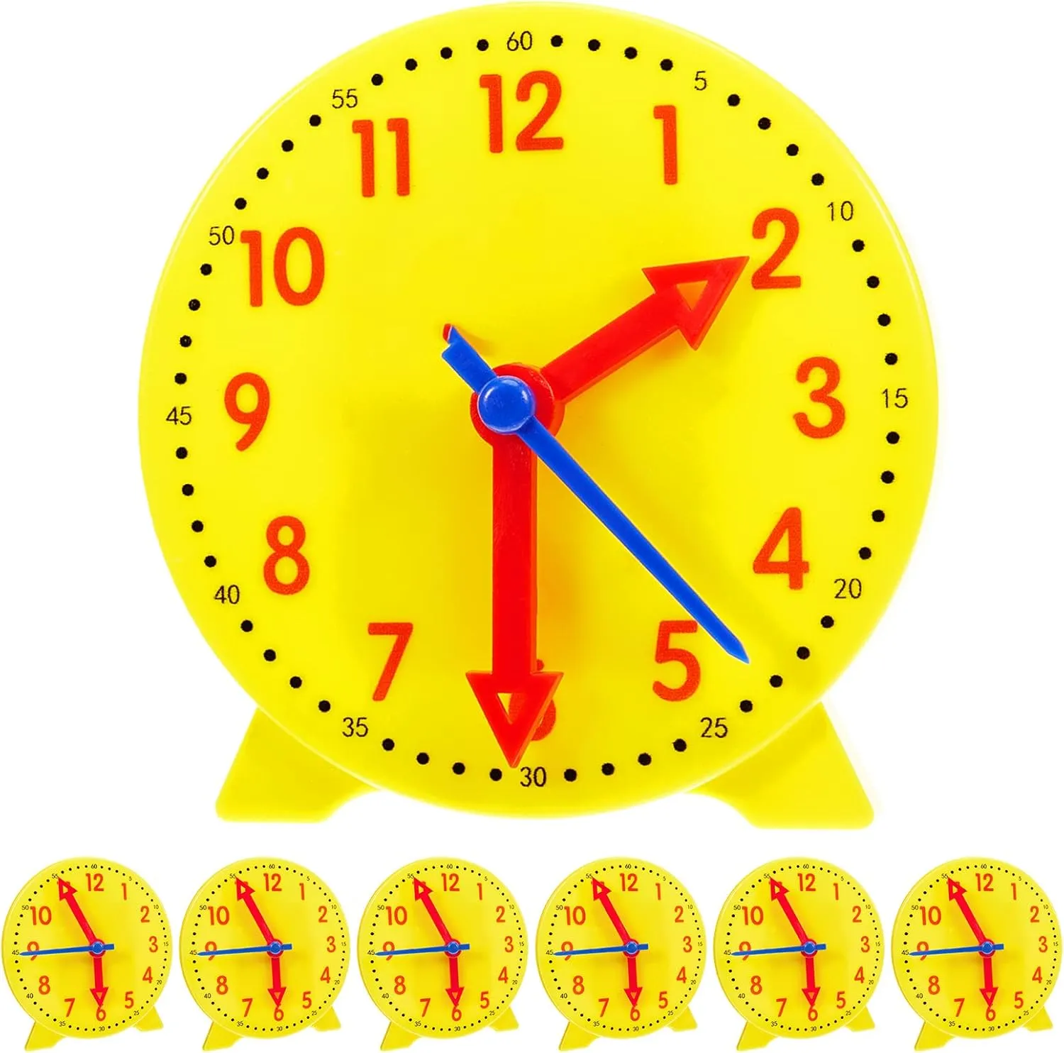 Tell Time Mini Teaching Clock Bulk for Student Early Basic Math Skills Development Teacher completion northeast and Classroom Supplies (4 Inch) Henoyso 48 Pieces Teaching Clock Kit for Kids to 