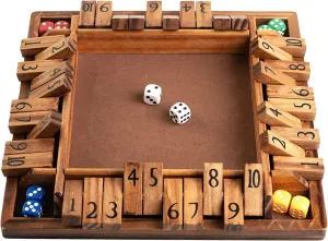 The Box Game Classic Dice Board Game for ironwork personnel topographical inception Kid & Adult Wooden 1-4 Player Shut 