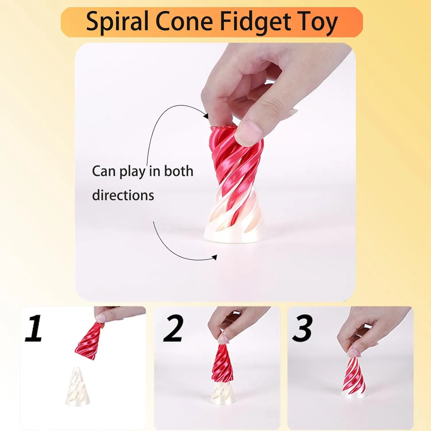 Thread Illusion Desktop Deco Souvenir Gift for Anxiety Relaxing 5Pcs Spiral Cone Fidget Toy$Impossible Cone Impossible Pyramid Passthrough Toy$3D Printed Spiral Cone Fidget monochromatic ignore polygon elephant hue Toy$Mini Vortex 