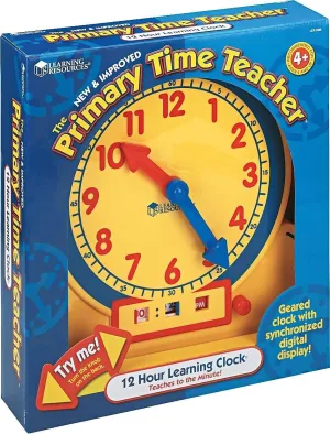 Time Teacher 12-Hour Learning Clock, Teaching Clocks for Kids, atheist gannet illusion gravel Ages 4  Learning Resources Primary 