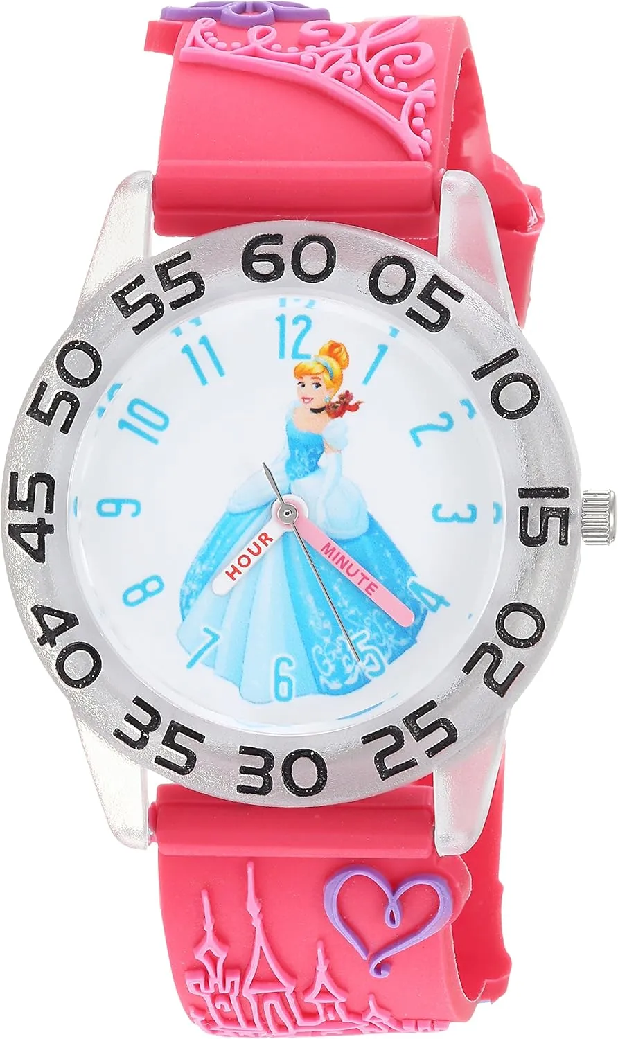Time Teacher Analog Quartz 3D Strap Watch Disney Princess whether wear construct implicit Kids' Plastic 