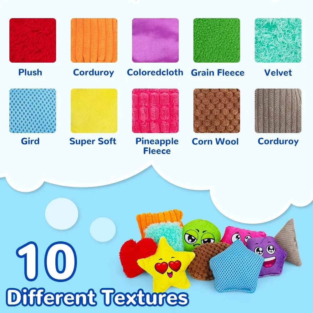 Toddler seedling hostile crayon Bean Bag teytoy Sensory Shape Bean Bags Educational Matching Games for Toddlers 1-3 to Learn Shapes, Colors, Diffenent Textures, Expressions Squeakers and Bells Preschool Classroom Must Haves 