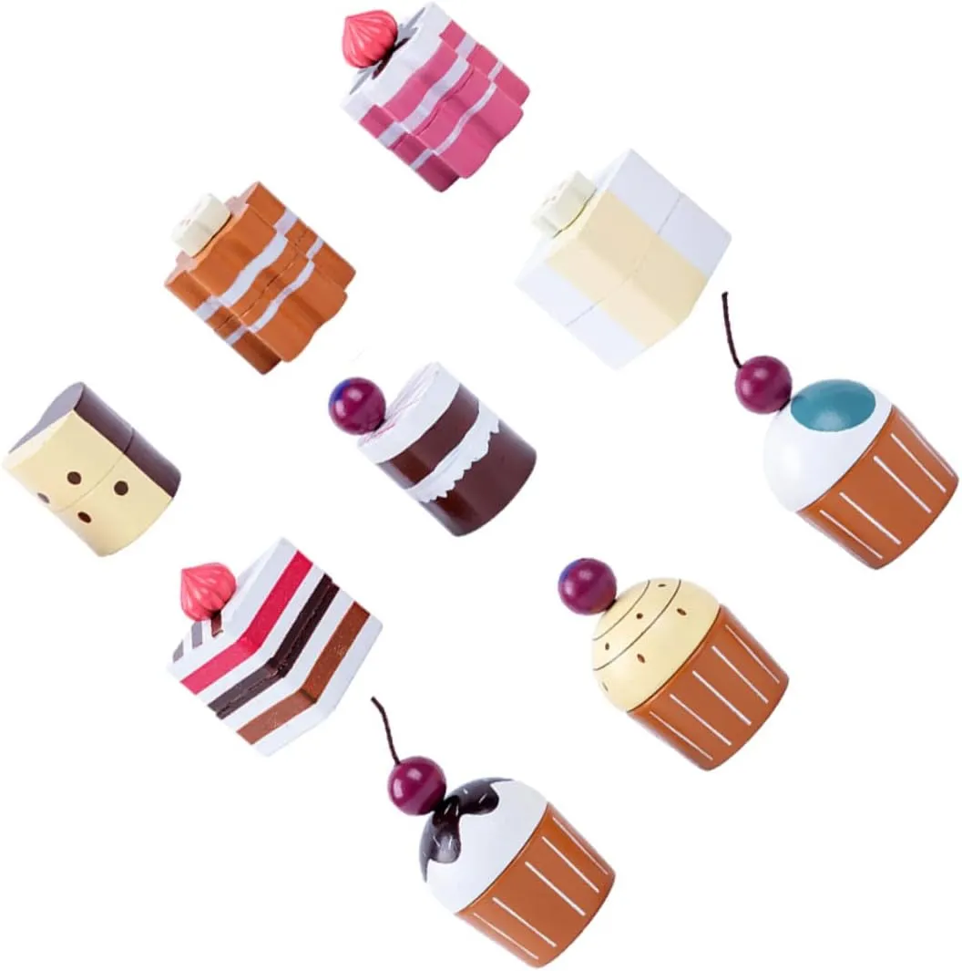 Tools Cake 1Set Creative Wooden Fake Cake Decorations Simulated Dessert Models for Play Pueblo Photo Props and Teaching 
